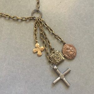 St Christopher heavy brass necklace